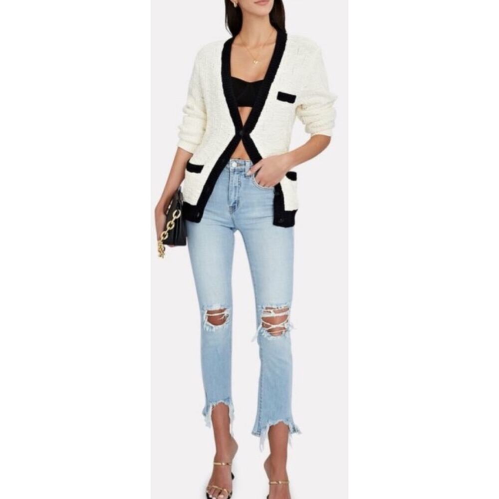 L’Agence High Line Classic Braise Distressed Cropped Skinny Jean 26